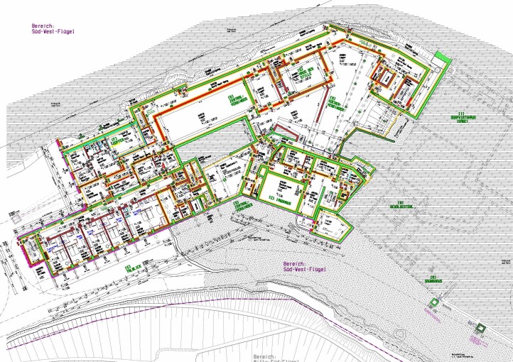 Planungsbro-Architekturbro-Bauplanungsbro-Ingenieurbro|Architekten-und-Ingenieurleistungen-aus-Chemnitz-Sachsen/Bild:Plan-Seitenflgel-einer-Hotelanlage/Fotograf:Dipl.-Ing.-Andreas-Mller